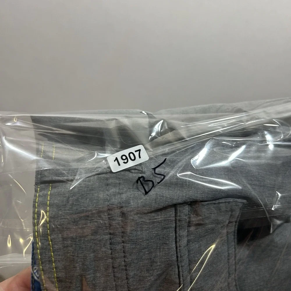 AFTCO Hybrid Fishing Shorts Mens 36 Gray Chino Quick Dry Stretch Zip Fly